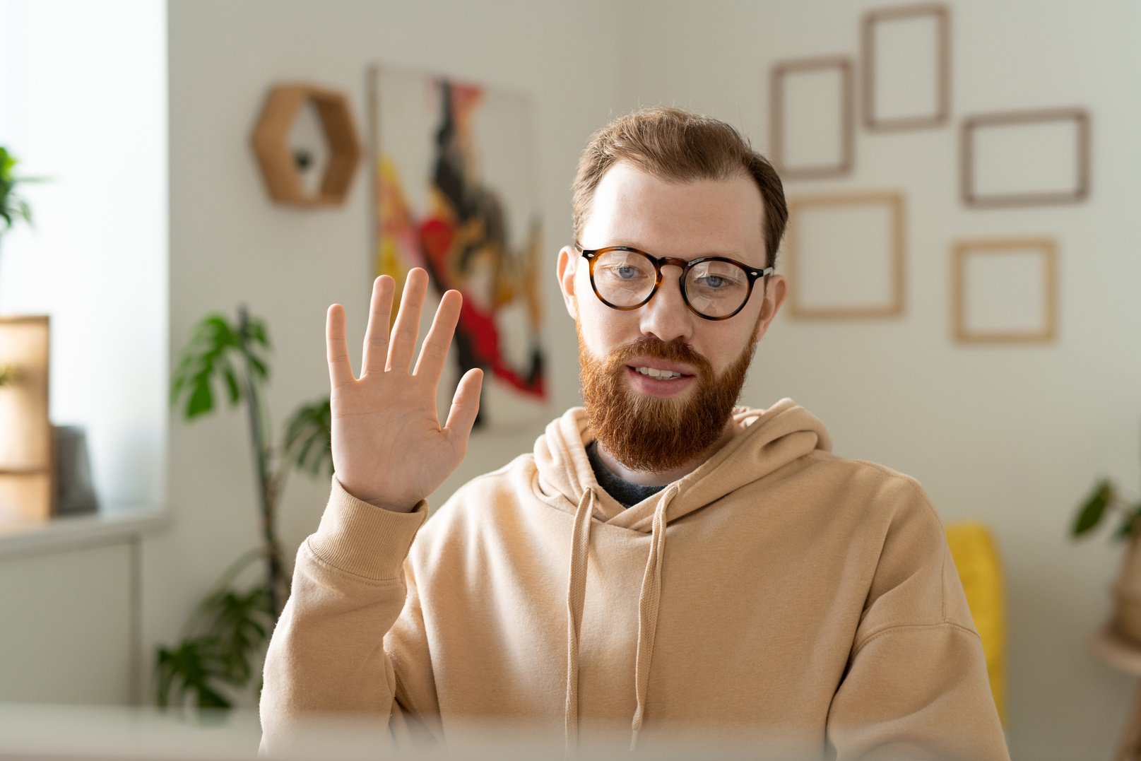 Greeting customer via video chat